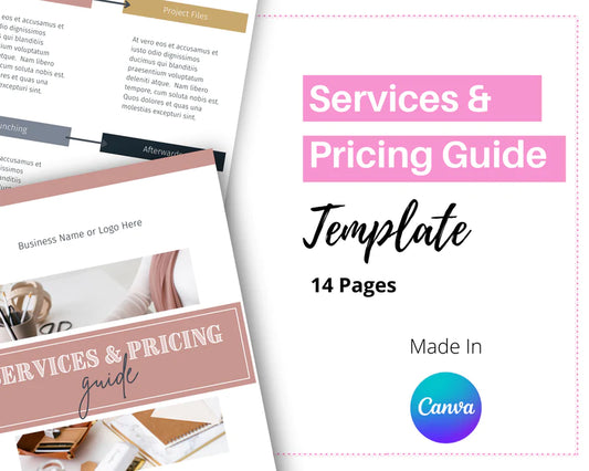 Pricing and Services Template | Canva Template | Coaching Templates | Services Guide