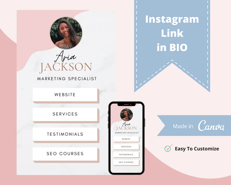 Instagram Link in Bio in Canva | IG Landing Page | Instagram Website | Commercial Use