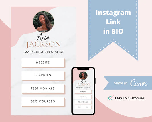 Instagram Link in Bio in Canva | IG Landing Page | Instagram Website | Commercial Use