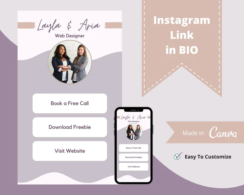Instagram Link in Bio in Canva | IG Landing Page | Instagram Website | Commercial Use