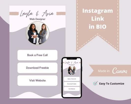 Instagram Link in Bio in Canva | IG Landing Page | Instagram Website | Commercial Use