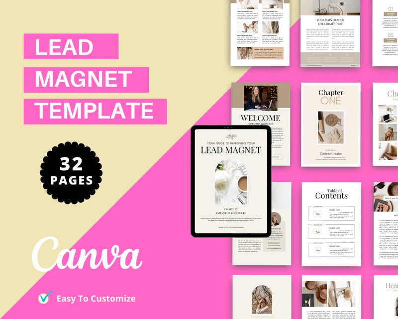 Pastel Lead Magnet Template | Lead Magnet Design in Canva | Commercial Use