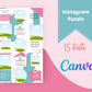 Instagram Puzzle Feed | Instagram Branding Kit | Instagram Layout | IG Grid Canva Templates 15 Posts