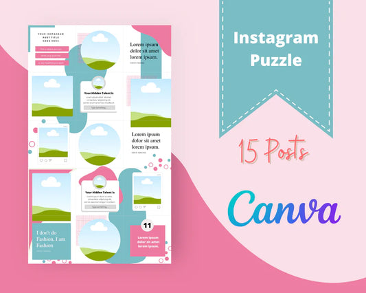 Instagram Puzzle Feed | Instagram Branding Kit | Instagram Layout | IG Grid Canva Templates 15 Posts