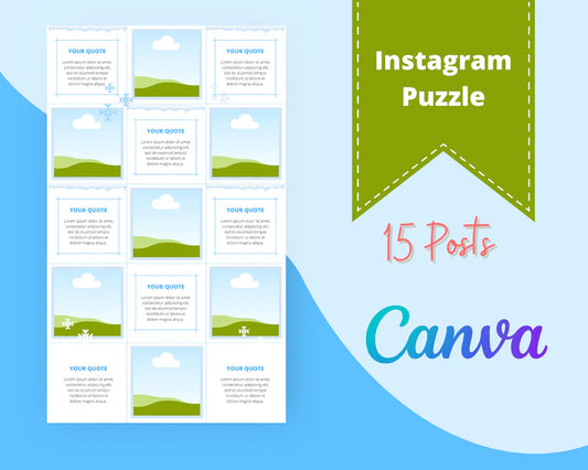 Instagram Puzzle Feed | Instagram Branding Kit | Instagram Layout | IG Grid Canva Templates 15 Posts