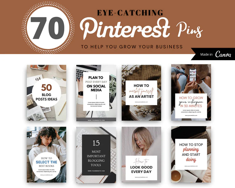 Pinterest Templates Canva - Pinterest Pins Canva Templates - Pinterest Board - Commercial Use