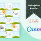 Instagram Puzzle Feed | Instagram Branding Kit | Instagram Layout | IG Grid Canva Templates 15 Posts
