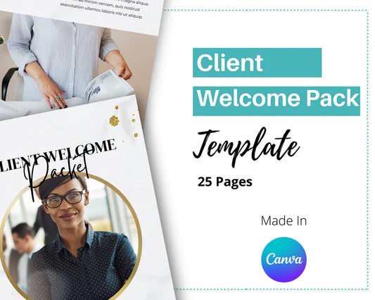 Gold Client Welcome Pack in Canva, Client Welcome Kit, Client Onboarding Template