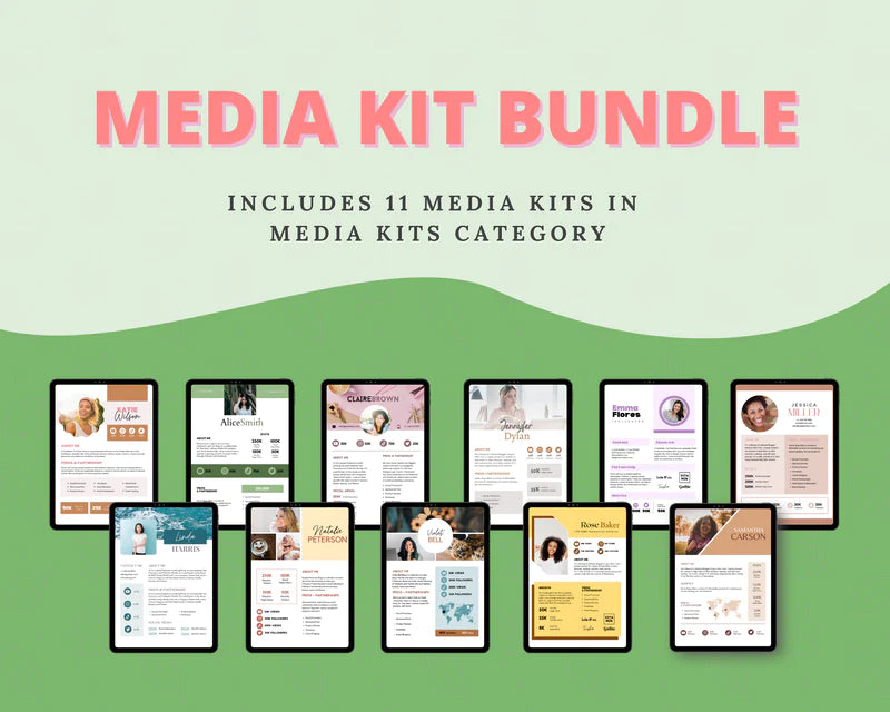 Bundle of 11 Media Kits | Instagram Influencer | Blogger | Media Press Kit | Commercial Use