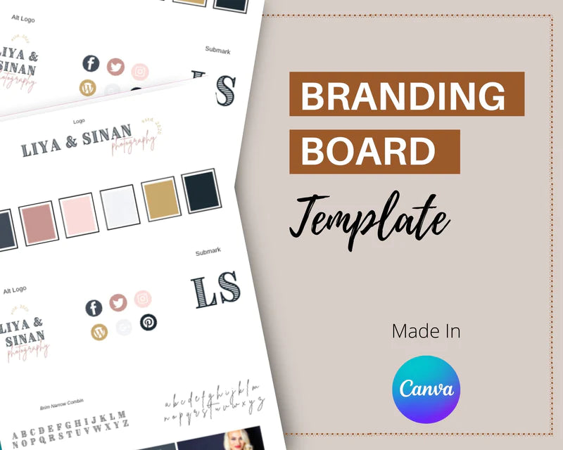 Canva Brand Kit Template | Mini Brand Board Template | Commercial Use