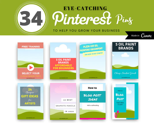 Pinterest Templates Canva - Pinterest Pins Canva Templates - Pinterest Board - Commercial Use