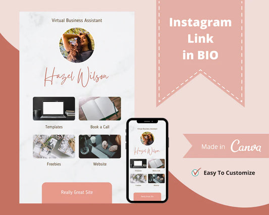 Instagram Link in Bio in Canva | IG Landing Page | Instagram Website | Commercial Use