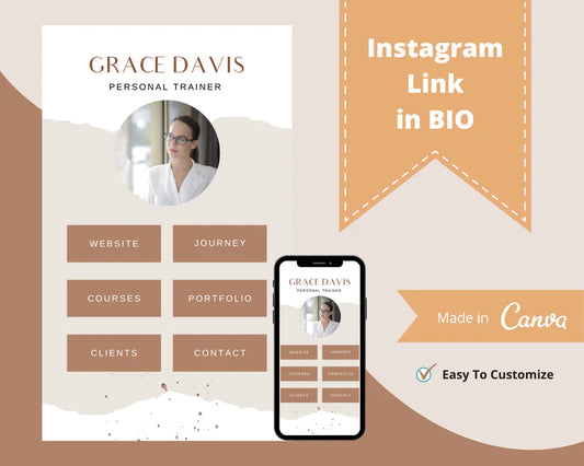 Instagram Link in Bio in Canva | IG Landing Page | Instagram Website | Commercial Use