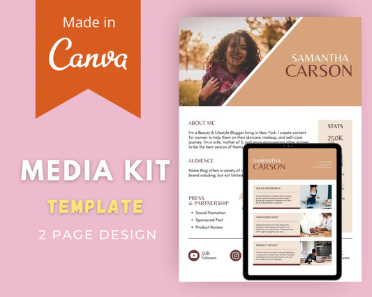 Media Kit Template | Media Press Kit | Canva Template | Commercial Use