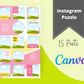 Instagram Puzzle Feed | Instagram Branding Kit | Instagram Layout | IG Grid Canva Templates 15 Posts