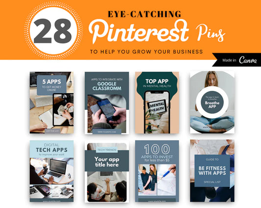 Pinterest Templates Canva - Pinterest Pins Canva Templates - Pinterest Board - Commercial Use