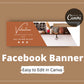 Facebook Timeline Cover Templates, Brown Facebook Banner in Canva