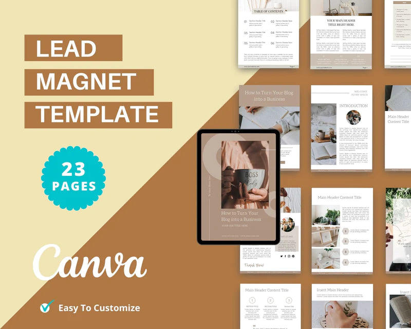 Boho Lead Magnet Template | Lead Magnet Design in Canva | Commercial Use