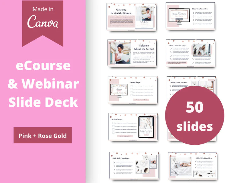 Slide Deck Webinar Course, Webinar Presentation, Course Creator, e-Course Template