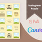 Instagram Puzzle Feed | Instagram Branding Kit | Instagram Layout | IG Grid Canva Templates 15 Posts
