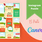 Instagram Puzzle Feed | Instagram Branding Kit | Instagram Layout | IG Grid Canva Templates 15 Posts