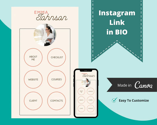 Instagram Link in Bio in Canva | IG Landing Page | Instagram Website | Commercial Use
