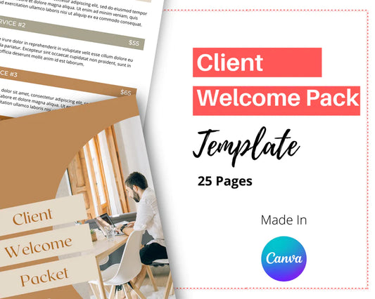 Boho Client Welcome Pack in Canva, Client Welcome Kit, Client Onboarding Template