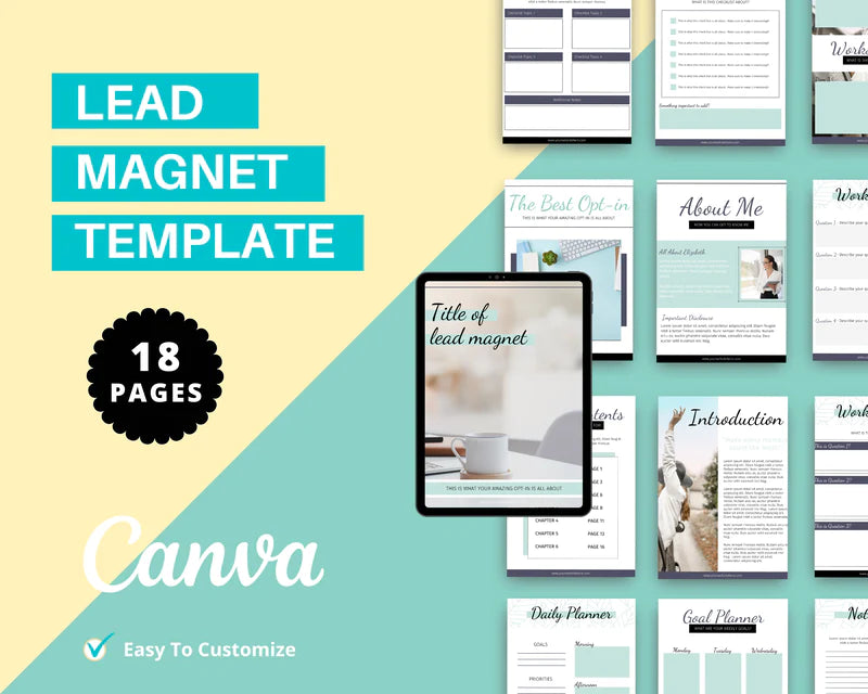 Turquoise Lead Magnet Template | Lead Magnet Design in Canva | Commercial Use