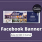 Facebook Timeline Cover Templates, Purple Facebook Banner in Canva