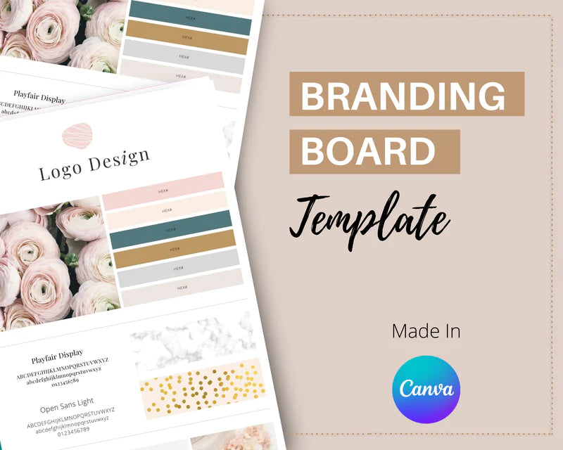Canva Brand Kit Template | Mini Brand Board Template | Commercial Use