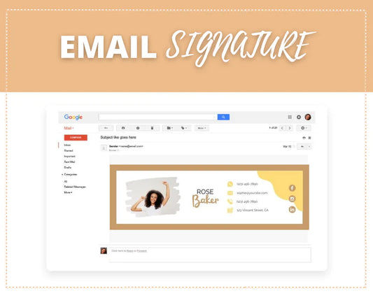 Email Signature Template | Gmail Signature Design | Editable Canva Signature Design