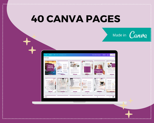 Plum Canva Ebook Template, Editable Canva Template, 31 page Ebook Template | A4 Size