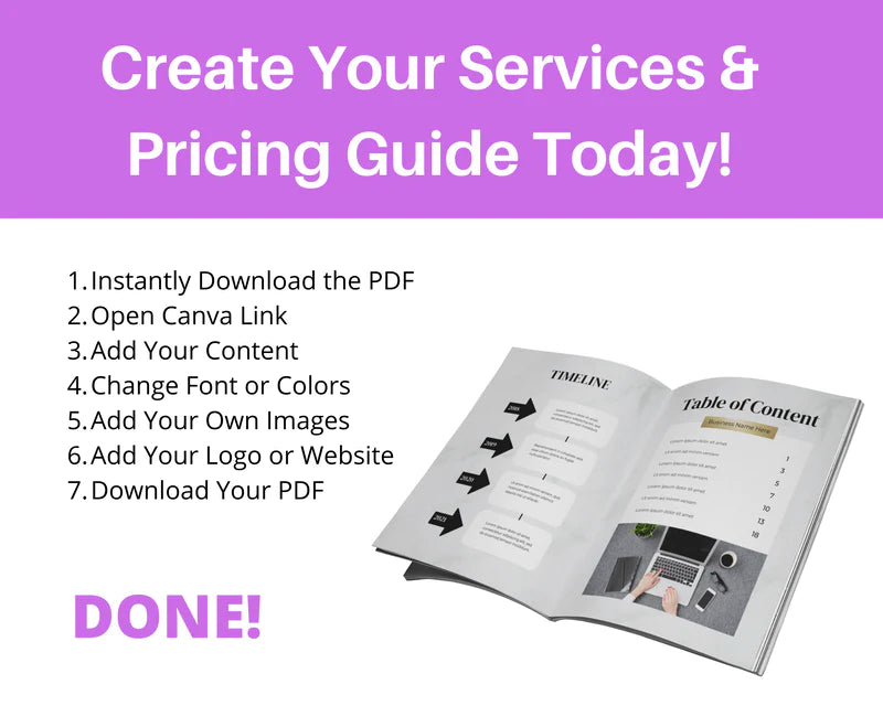 Pricing and Services Template | Canva Template | Coaching Client Packet | Commercial Use