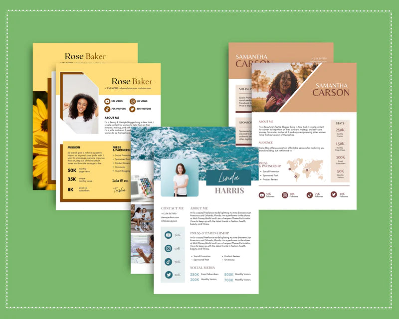 Bundle of 11 Media Kits | Instagram Influencer | Blogger | Media Press Kit | Commercial Use