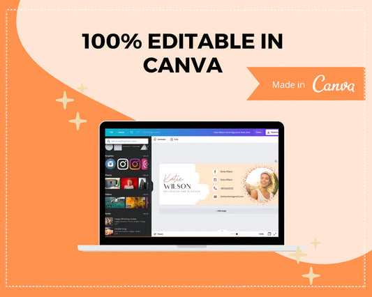 Email Signature Template | Gmail Signature Design | Editable Canva Signature Design