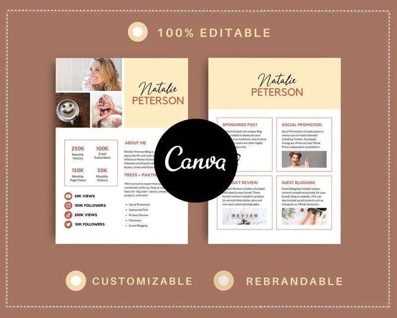 Neutral Media Kit Template | Media Press Kit | Canva Template | Commercial Use