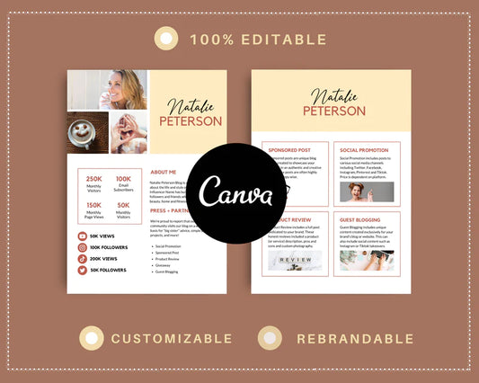 Neutral Media Kit Template | Media Press Kit | Canva Template | Commercial Use