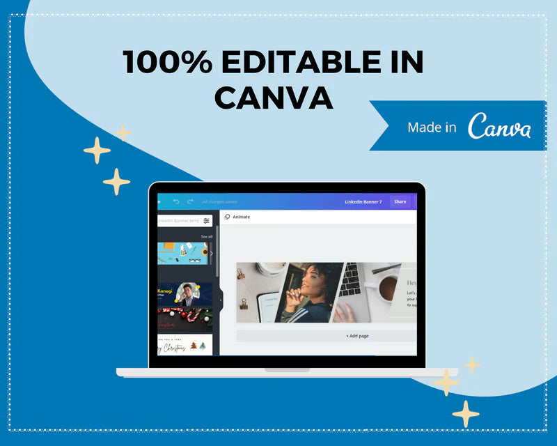 Editable LinkedIn Banner | Canva Template | Linked In | Branding | Header Template | Commercial Use