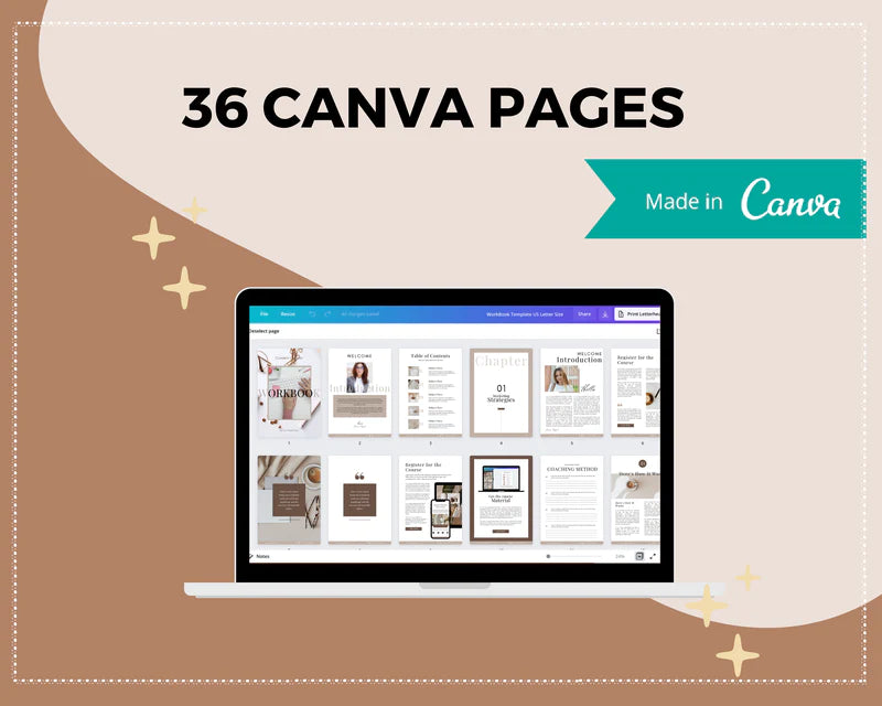 Course Workbook Template, eCourse Workbook, Canva Template, Checklist Template