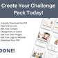 Turquoise Challenge Template Canva Template, Daily Challenge, Commercial Use