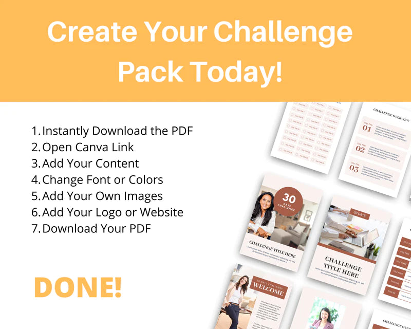 30 Day Challenge Template Canva Template, Daily Challenge, Commercial Use