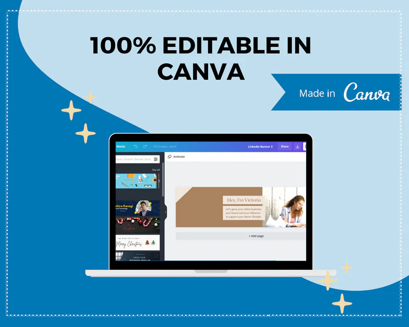 Editable LinkedIn Banner | Canva Template | Linked In | Branding | Header Template | Commercial Use