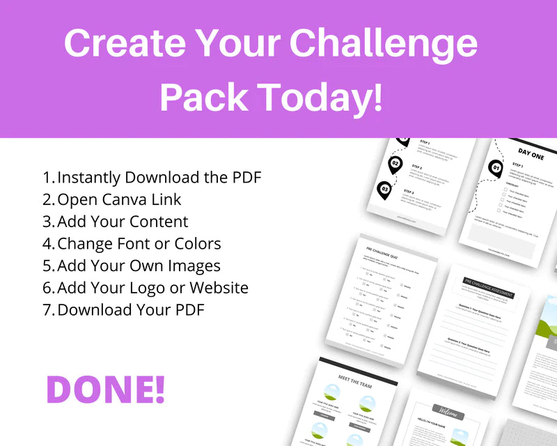 3 Day Challenge Template Canva Template, Daily Challenge, Commercial Use