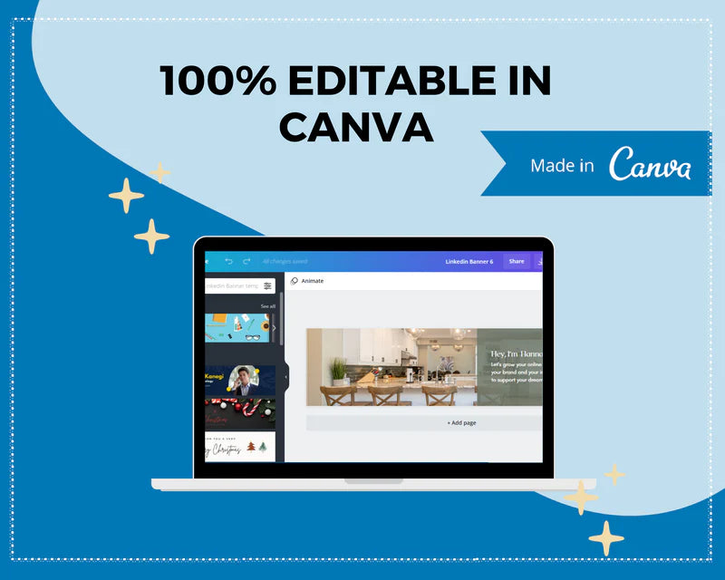 Editable LinkedIn Banner | Canva Template | Linked In | Branding | Header Template | Commercial Use
