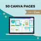 Canva Ebook Template, Editable Canva Template, Ebook Turquoise and Gold Color