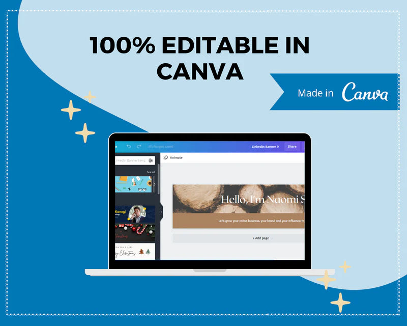 Editable LinkedIn Banner | Canva Template | Linked In | Branding | Header Template | Commercial Use