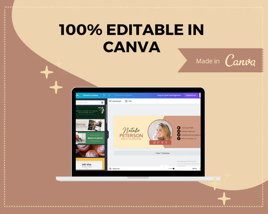 Email Signature Template | Gmail Signature Design | Editable Canva Signature Design