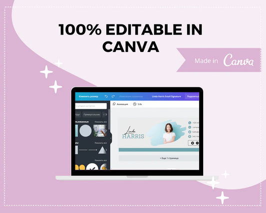 Email Signature Template | Gmail Signature Design | Editable Canva Signature Design