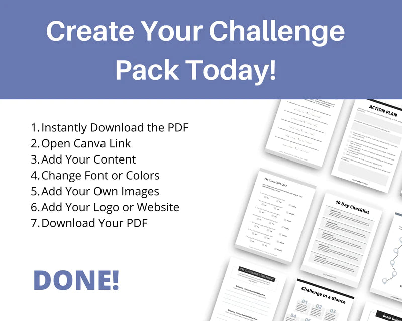 10 Day Challenge Template Canva Template, Daily Challenge, Commercial Use