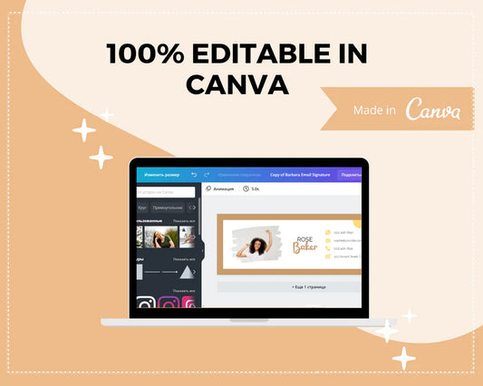 Email Signature Template | Gmail Signature Design | Editable Canva Signature Design